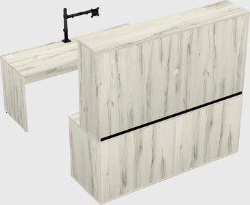 Parallel desk with credenza