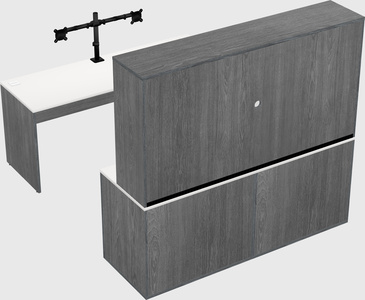 Parallel desk with credenza