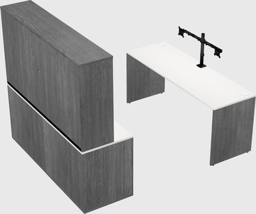 Parallel desk with credenza