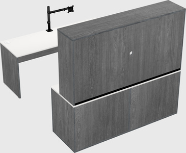 Parallel desk with credenza
