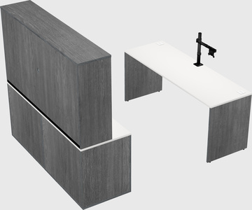 Parallel desk with credenza