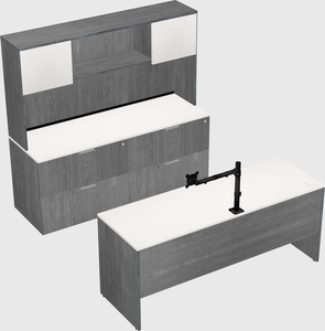 Parallel desk with credenza