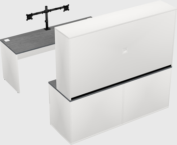 Parallel desk with credenza