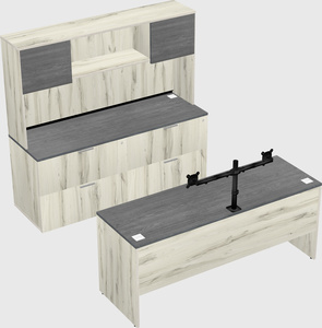 Parallel desk with credenza