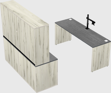 Parallel desk with credenza