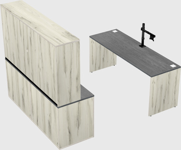 Parallel desk with credenza