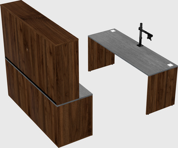 Parallel desk with credenza