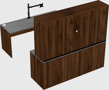 Parallel desk with credenza