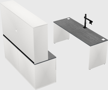 Parallel desk with credenza