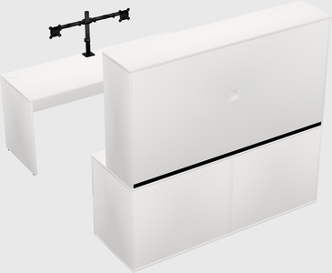 Parallel desk with credenza