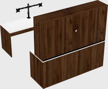 Parallel desk with credenza
