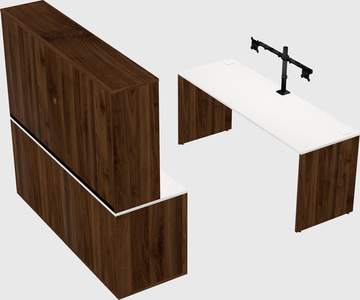 Parallel desk with credenza