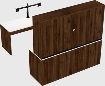 Parallel desk with credenza