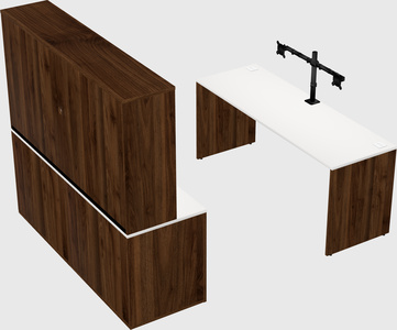 Parallel desk with credenza