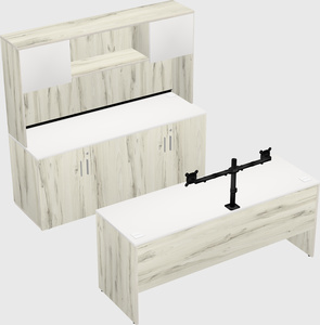 Parallel desk with credenza