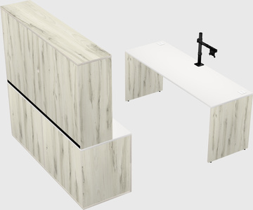 Parallel desk with credenza