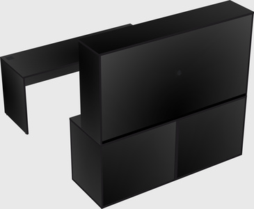 Parallel desk with credenza