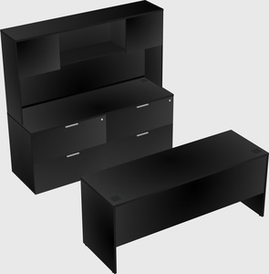 Parallel desk with credenza