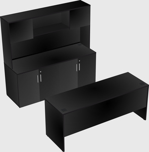 Parallel desk with credenza