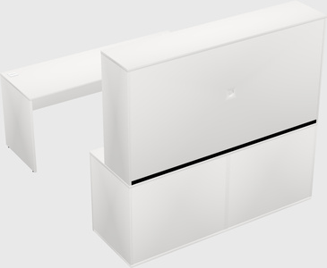 Parallel desk with credenza