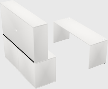 Parallel desk with credenza