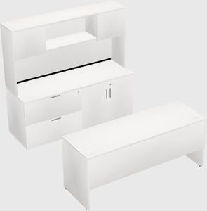 Parallel desk with credenza