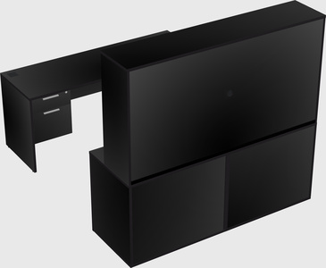 Parallel desk with credenza