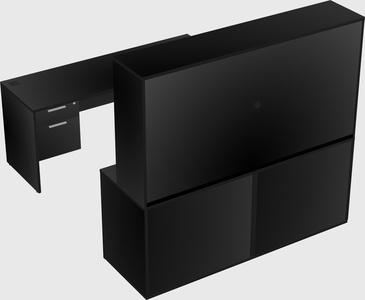 Parallel desk with credenza