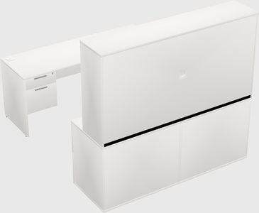 Parallel desk with credenza