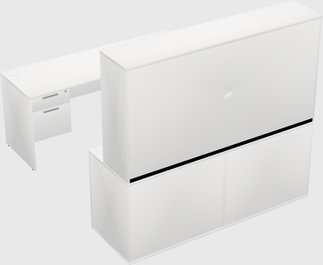 Parallel desk with credenza