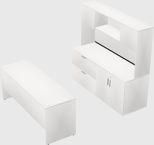 Parallel desk with credenza