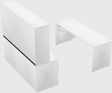 Parallel desk with credenza