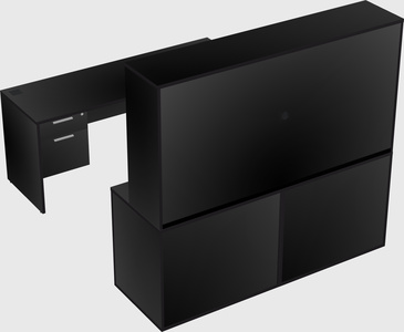 Parallel desk with credenza