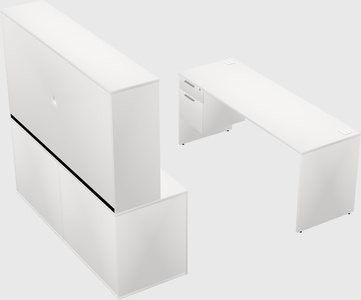Parallel desk with credenza