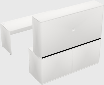 Parallel desk with credenza