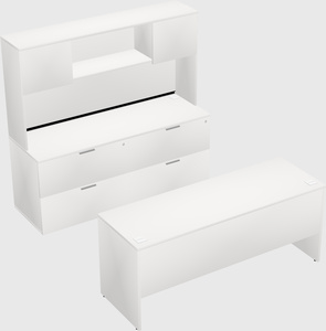 Parallel desk with credenza