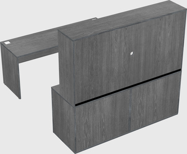 Parallel desk with credenza