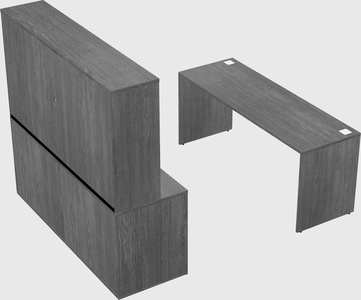 Parallel desk with credenza