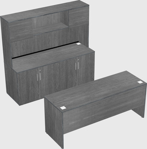 Parallel desk with credenza