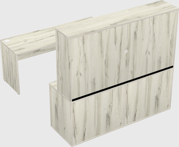 Parallel desk with credenza