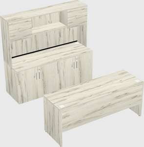 Parallel desk with credenza