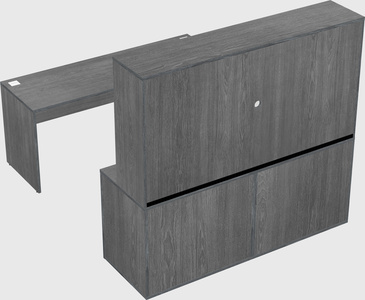 Parallel desk with credenza