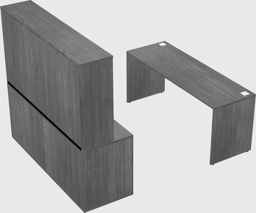 Parallel desk with credenza