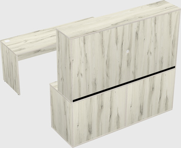 Parallel desk with credenza