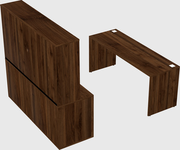 Parallel desk with credenza