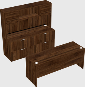 Parallel desk with credenza