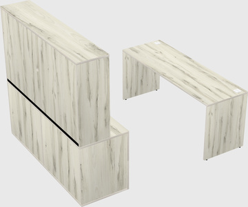 Parallel desk with credenza