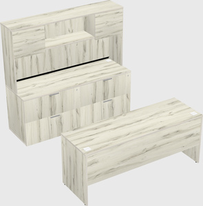 Parallel desk with credenza