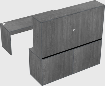 Parallel desk with credenza