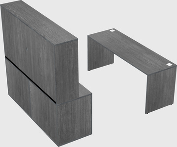 Parallel desk with credenza
